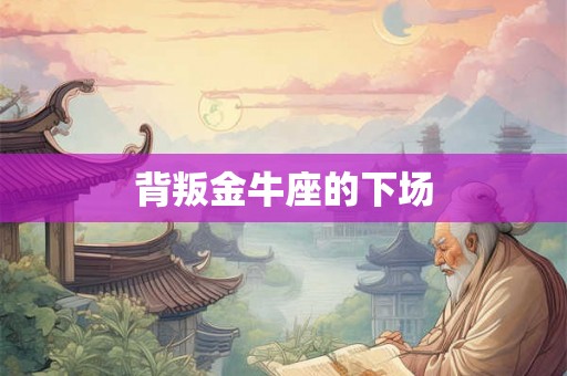 背叛金牛座的下场