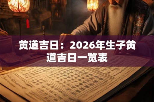 黄道吉日：2026年生子黄道吉日一览表