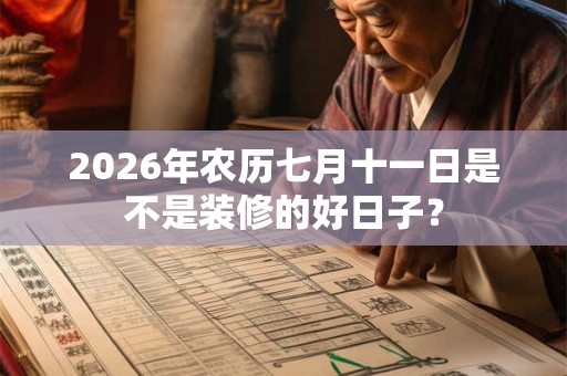 2026年农历七月十一日是不是装修的好日子？