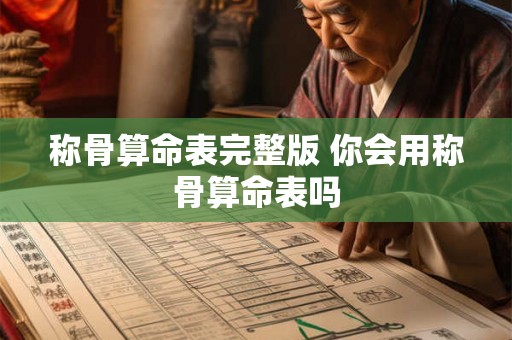 称骨算命表完整版 你会用称骨算命表吗