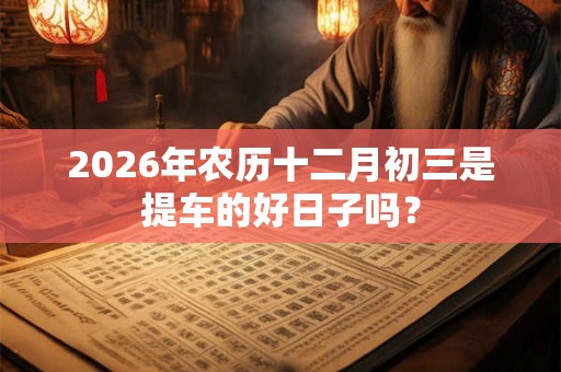 2026年农历十二月初三是提车的好日子吗？