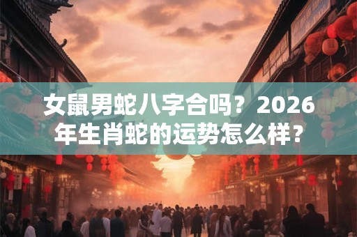 女鼠男蛇八字合吗?2026年生肖蛇的运势怎么样? 女鼠男蛇八字合吗?2026年生肖蛇的运势怎么样?