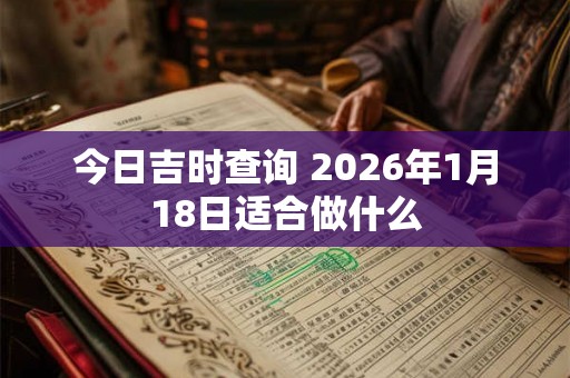 今日吉时查询 2026年1月18日适合做什么