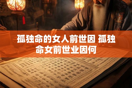 孤独命的女人前世因 孤独命女前世业因何