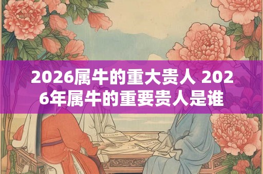 2026属牛的重大贵人 2026年属牛的重要贵人是谁