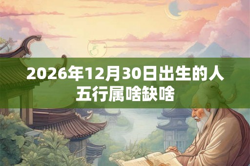 2026年12月30日出生的人五行属啥缺啥