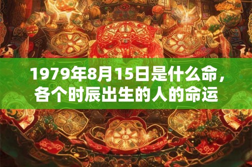 1979年8月15日是什么命，各个时辰出生的人的命运