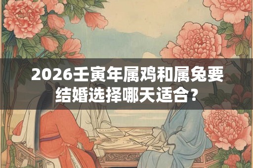 2026壬寅年属鸡和属兔要结婚选择哪天适合？
