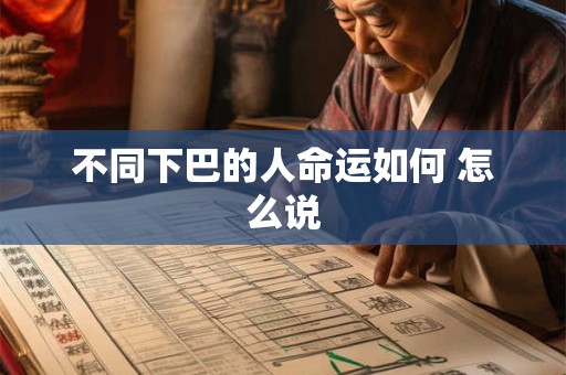 不同下巴的人命运如何 怎么说 不同下巴的人命运如何 怎么说