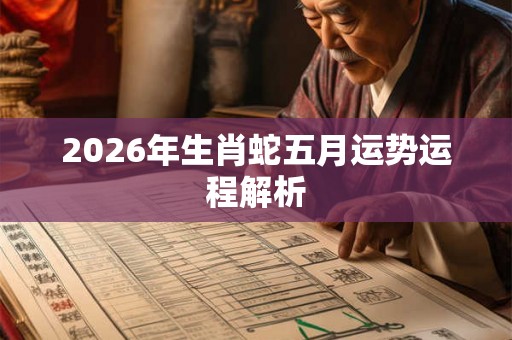 2026年生肖蛇五月运势运程解析