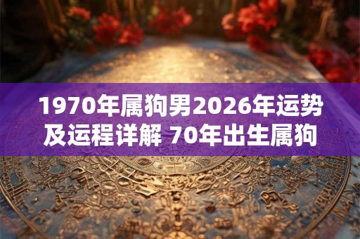 1970年属狗男2026年运势及运程详解 70年出生属狗人2026全年每月运势男性