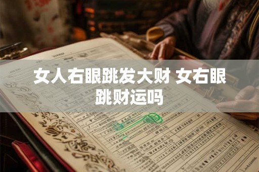 女人右眼跳发大财 女右眼跳财运吗