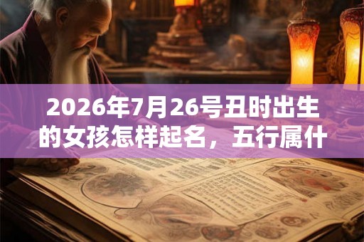 2026年7月26号丑时出生的女孩怎样起名，五行属什么？