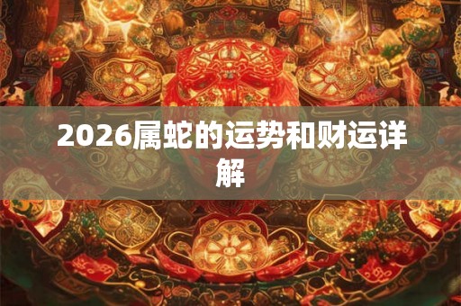 2026属蛇的运势和财运详解