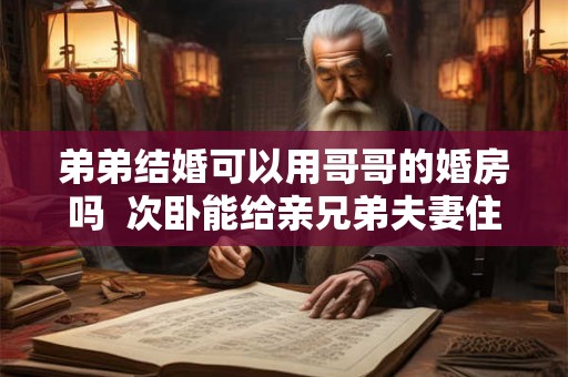 弟弟结婚可以用哥哥的婚房吗  次卧能给亲兄弟夫妻住吗