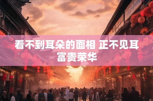 看不到耳朵的面相 正不见耳富贵荣华