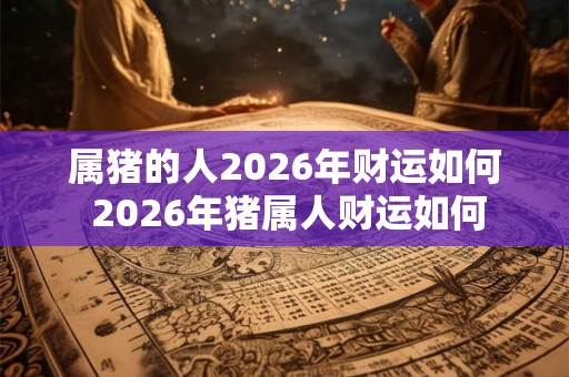 属猪的人2026年财运如何 2026年猪属人财运如何