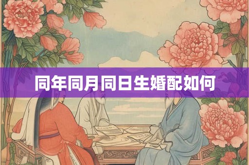 同年同月同日生婚配如何 同年同月同日生婚配如何