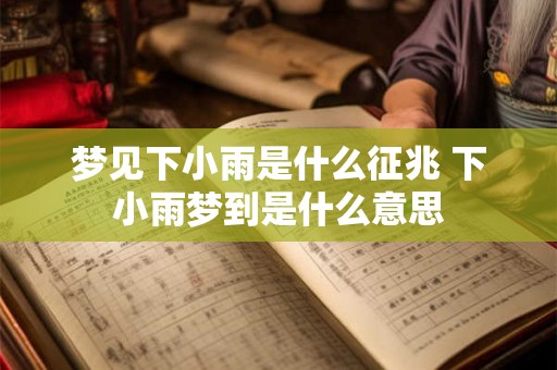 梦见下小雨是什么征兆 下小雨梦到是什么意思