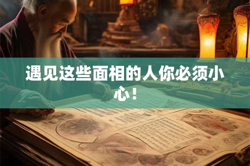 遇见这些面相的人你必须小心！
