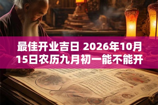 最佳开业吉日 2026年10月15日农历九月初一能不能开业做生意