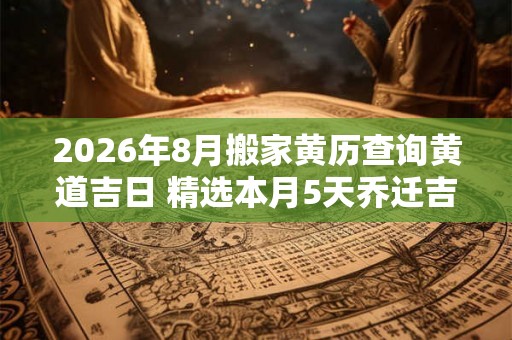 2026年8月搬家黄历查询黄道吉日 精选本月5天乔迁吉日
