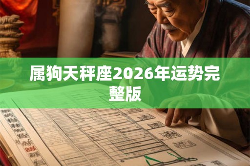 属狗天秤座2026年运势完整版