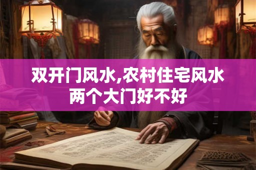 双开门风水,农村住宅风水两个大门好不好
