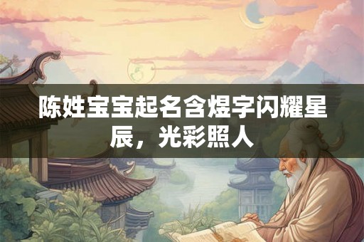 陈姓宝宝起名含煜字闪耀星辰,光彩照人 陈姓宝宝起名含煜字闪耀星辰,光彩照人