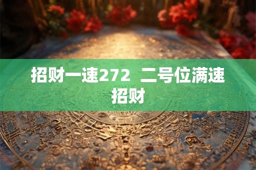招财一速272  二号位满速招财
