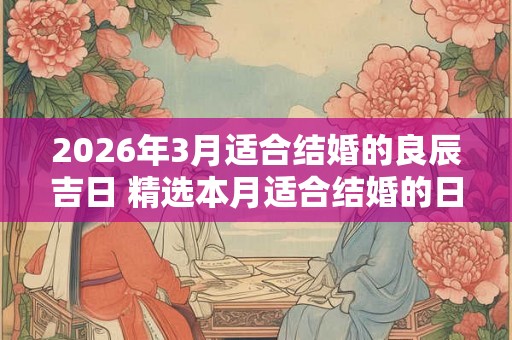 2026年3月适合结婚的良辰吉日 精选本月适合结婚的日子
