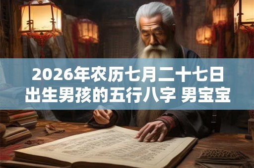 2026年农历七月二十七日出生男孩的五行八字 男宝宝阳光大气的名字