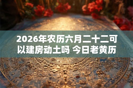 2026年农历六月二十二可以建房动土吗 今日老黄历卦象