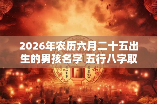 2026年农历六月二十五出生的男孩名字 五行八字取名