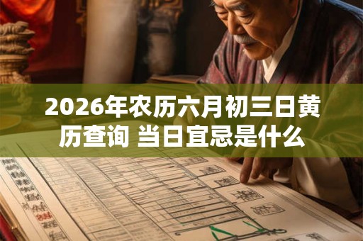 2026年农历六月初三日黄历查询 当日宜忌是什么