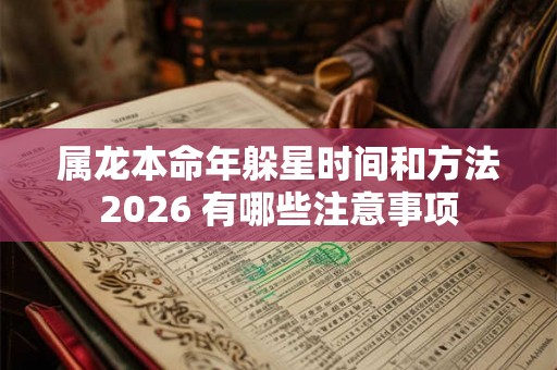 属龙本命年躲星时间和方法2026 有哪些注意事项 属龙本命年躲星时间和方法2026 有哪些注意事项