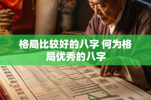 格局比较好的八字 何为格局优秀的八字 格局比较好的八字 何为格局优秀的八字