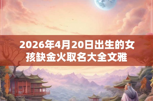 2026年4月20日出生的女孩缺金火取名大全文雅