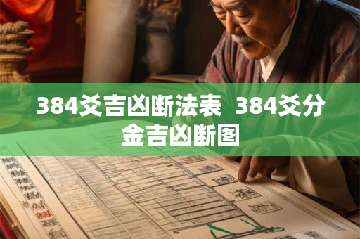 384爻吉凶断法表  384爻分金吉凶断图