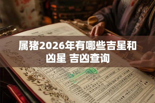属猪2026年有哪些吉星和凶星 吉凶查询