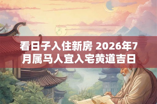 看日子入住新房 2026年7月属马人宜入宅黄道吉日 看日子入住新房 2026年7月属马人宜入宅黄道吉日
