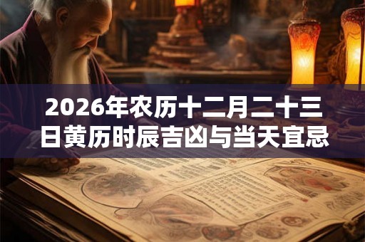 2026年农历十二月二十三日黄历时辰吉凶与当天宜忌查询