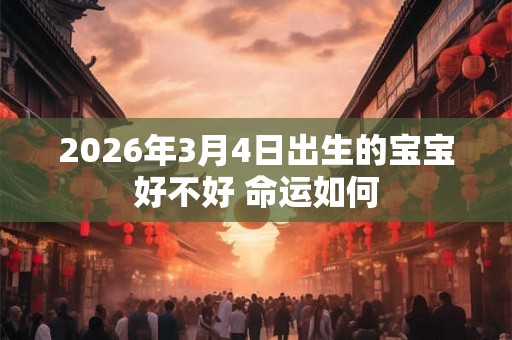 2026年3月4日出生的宝宝好不好 命运如何