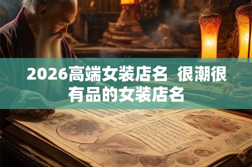 2026高端女装店名  很潮很有品的女装店名