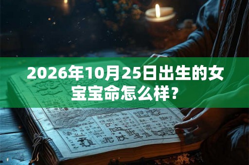 2026年10月25日出生的女宝宝命怎么样？