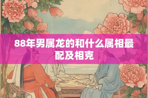 88年男属龙的和什么属相最配及相克