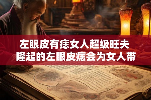 左眼皮有痣女人超级旺夫 隆起的左眼皮痣会为女人带来好运吗 左眼皮有痣女人超级旺夫 隆起的左眼皮痣会为女人带来好运吗