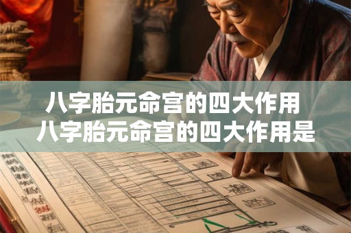 八字胎元命宫的四大作用 八字胎元命宫的四大作用是什么