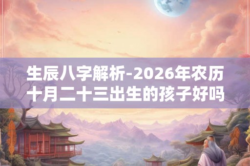 生辰八字解析-2026年农历十月二十三出生的孩子好吗