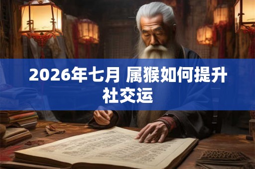 2026年七月 属猴如何提升社交运